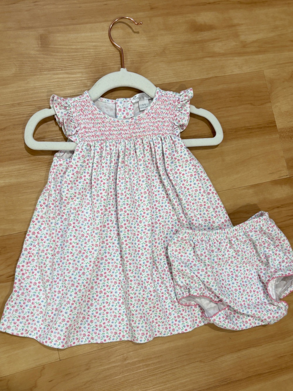 Kissy Kissy White Dress with Pink & Green Floral Print